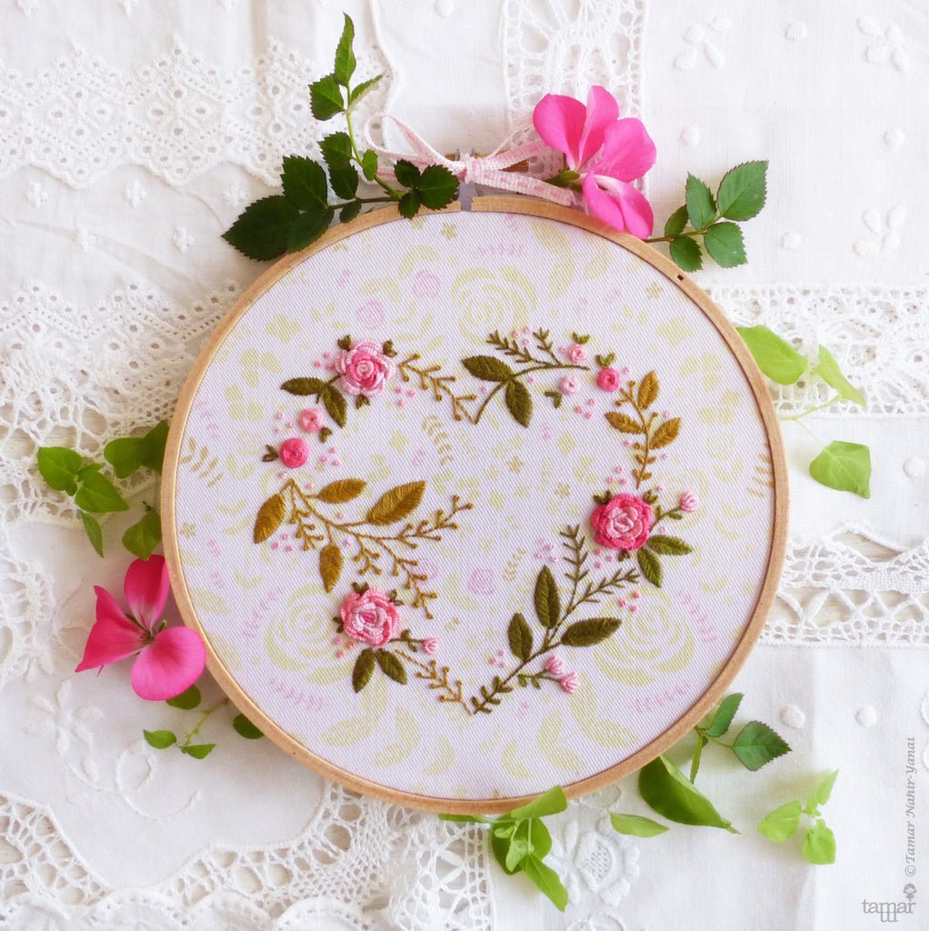 beautiful floral heart embroidery tutorial for beginners