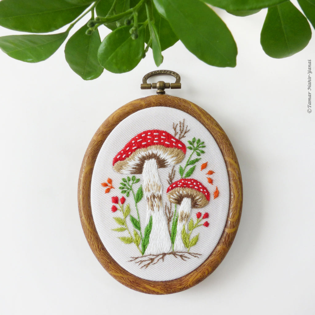 Forest Mushrooms - 4 embroidery kit – Tamar Nahir-Yanai