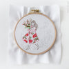 Festive Lady and Deer - 6" embroidery kit