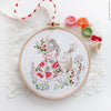 Festive Lady and Deer - 6" embroidery kit