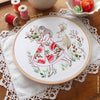 Festive Lady and Deer - 6" embroidery kit