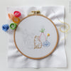 Tulips and Cat - 6" embroidery kit