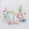 Tulips and Cat - 6" embroidery kit