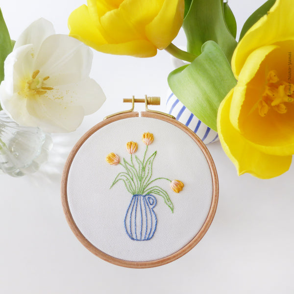 Yellow Tulips - 4" embroidery kit