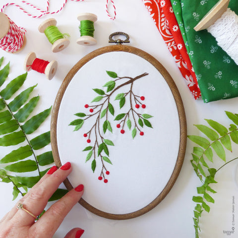 Christmas Embroidery Kit : 6 Mistletoe by Tamar Nahir  Embroidery kits,  Hand embroidery patterns, Embroidery patterns